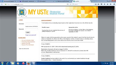 ust student portal
